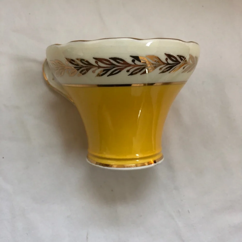 Vintage Aynsley Yellow & Gold Corset Bone China Cup and Saucer England